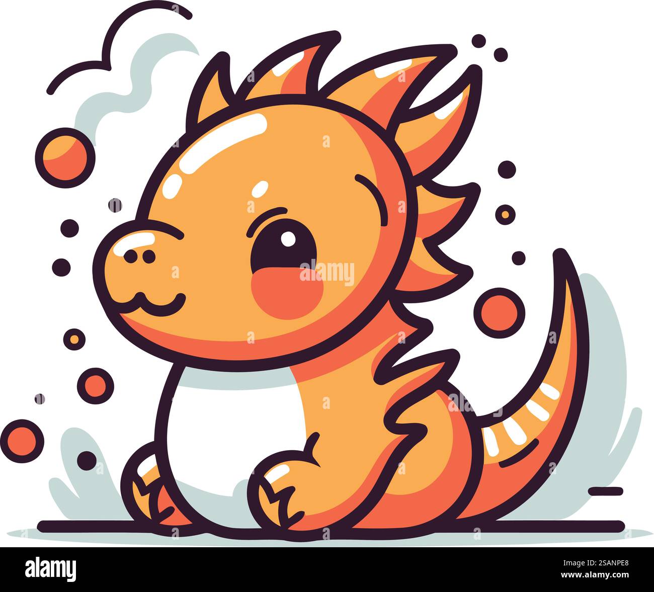 Süßer kleiner Drache. Vektor-Illustration in flachem Cartoon-Stil. Stock Vektor