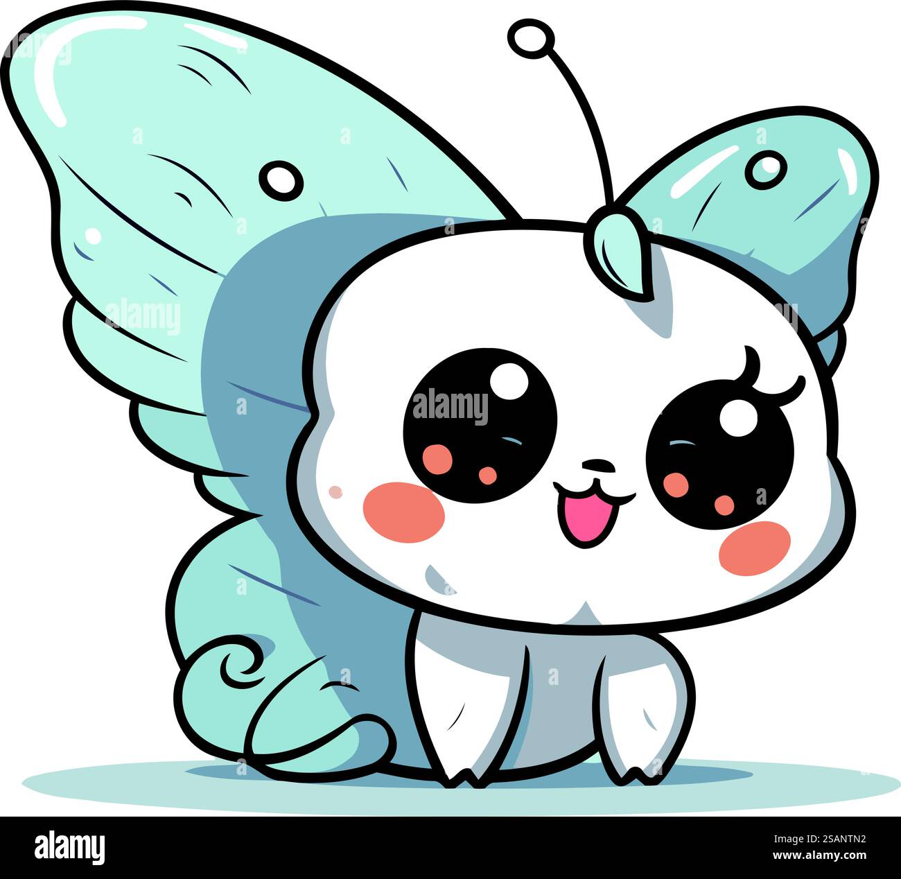 Schmetterling. Niedliche Zeichentrickfigur. Bunte Vektorillustration. Stock Vektor