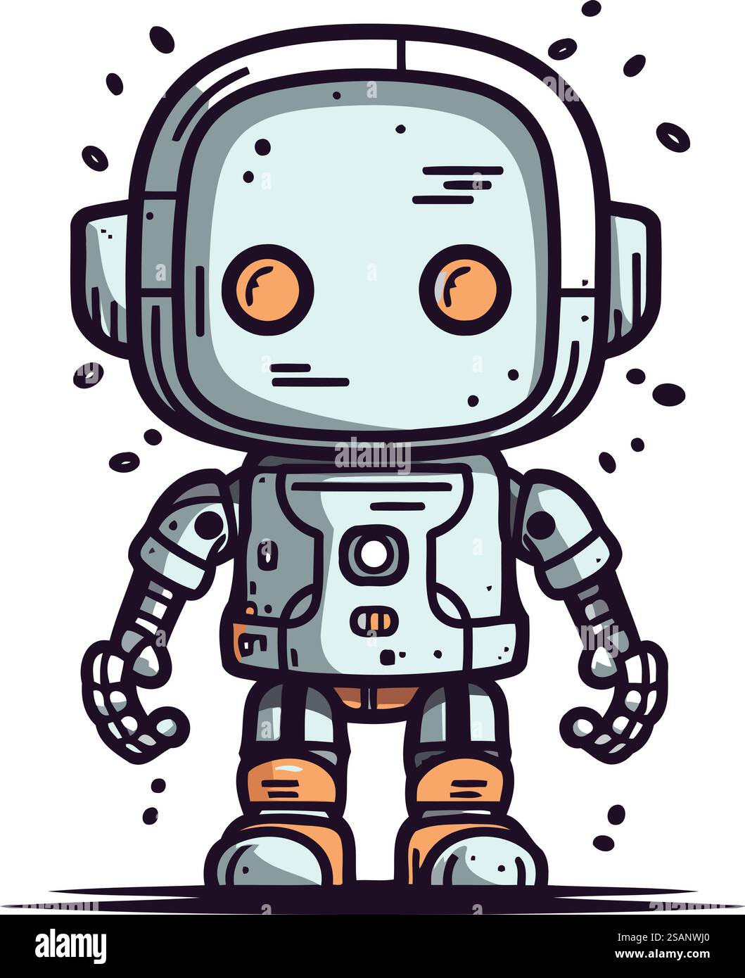 Cartoon-Roboter. Vektor-Illustration eines niedlichen Roboters. Cartoon-Roboter. Stock Vektor