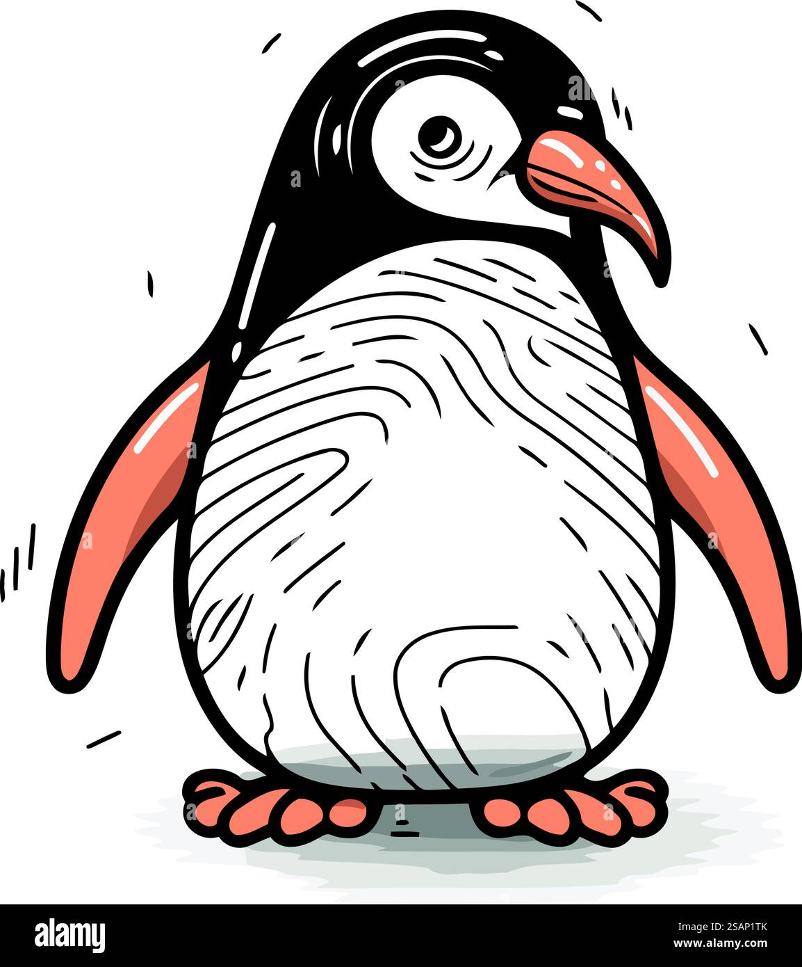 Pinguin-Kritzelvektor-Illustration. Cartoon-Pinguin. Stock Vektor