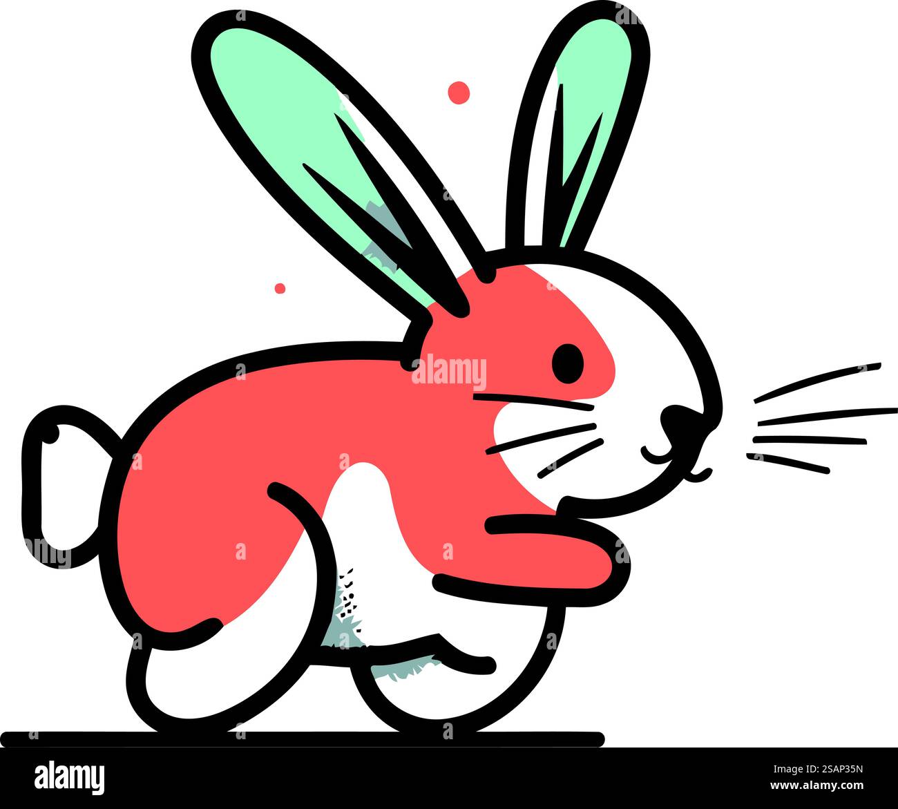 Niedlicher Karikaturhase. Vektor-Illustration in flachem Stil für Kinder Design Stock Vektor