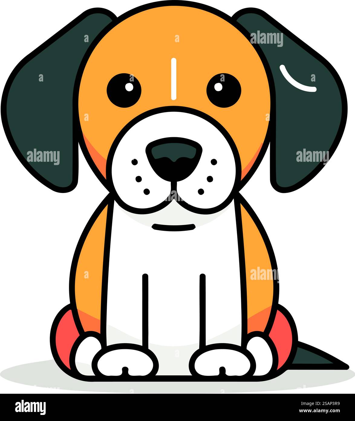 Niedliche Hundefigur Vektor-Illustration. Niedliches Zeichentrickhund-Symbol. Stock Vektor