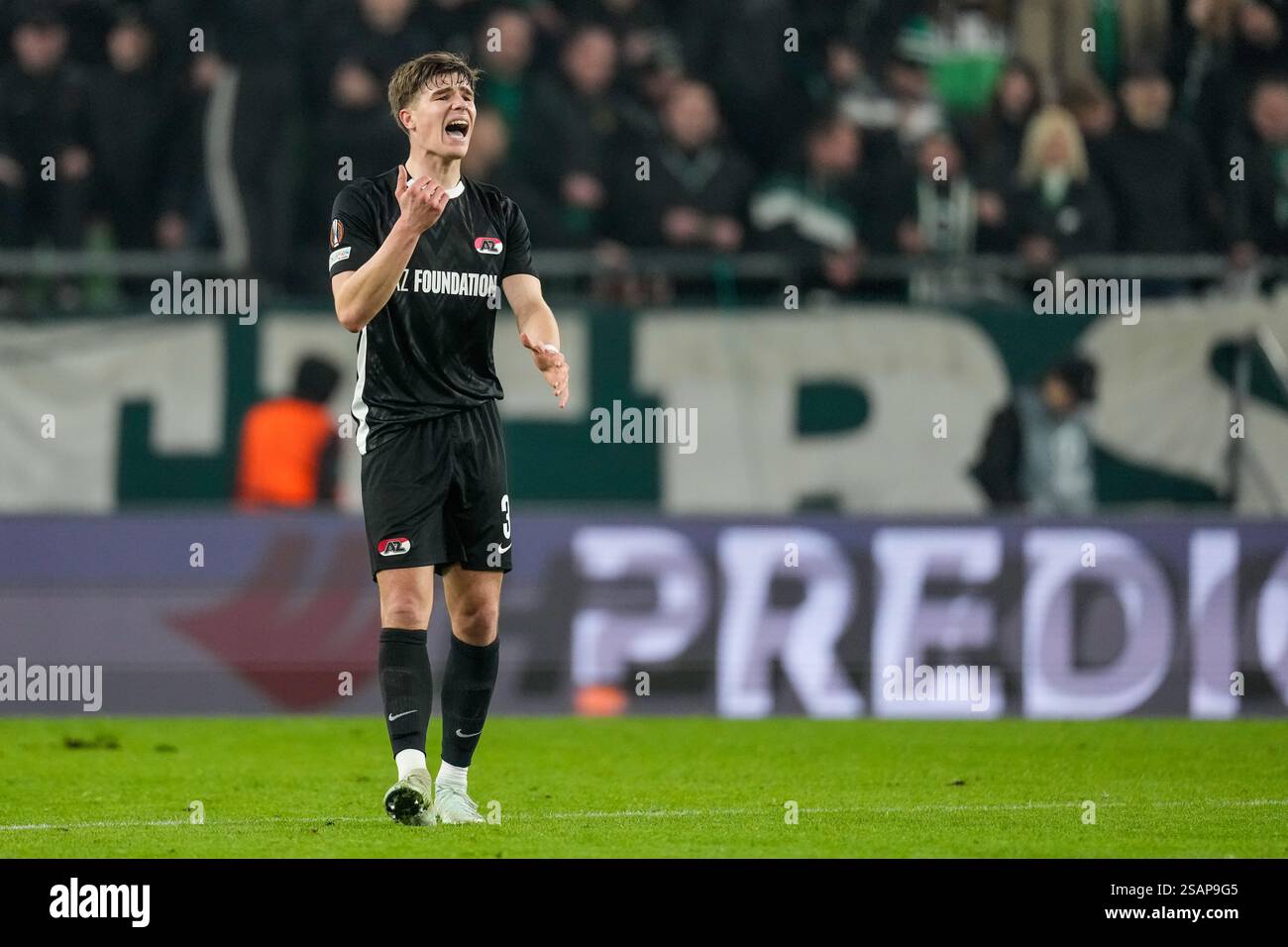 Budapest, Ungarn. 30. Januar 2025. BUDAPEST, UNGARN - JANUAR 30: Wouter geht beim Spiel der UEFA Europa League zwischen Ferencvaros und AZ Alkmaar im Ferencvaros Stadion am 30. Januar 2025 in Budapest. (Foto von Ed van de Pol/Orange Pictures) Credit: Orange Pics BV/Alamy Live News Stockfoto