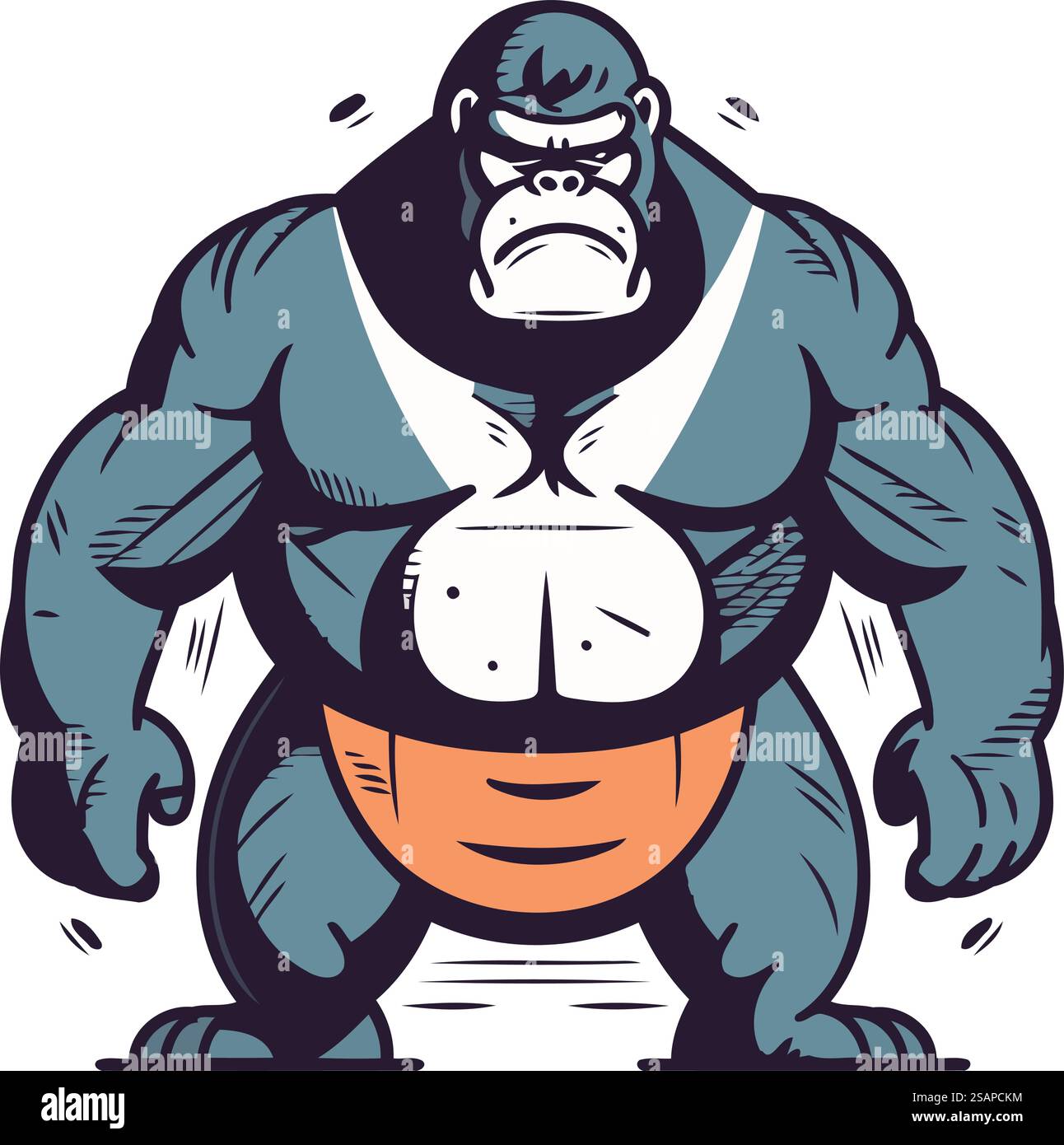 Gorilla in Form eines Basketballs. Vektorabbildung. Stock Vektor