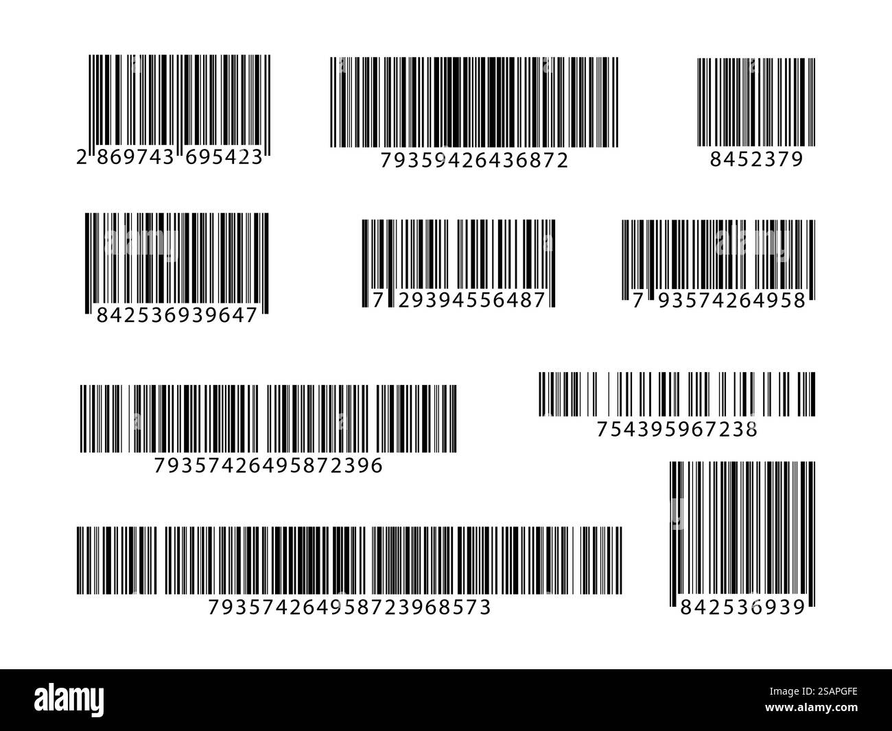Satz von Barcodes. QR-Codes für die Sammlung. Vektorabbildung. Stock Vektor