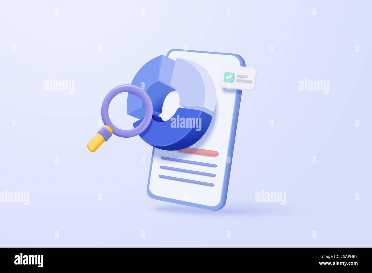 3D-Diagramm für den Aktienhandel mit Mobiltelefon. Verkaufen und kaufen Sie Geld, Bargeld und Tausch mit dem Finanzierungskonzept und verdienen Sie Investitionen. 3D-Vektorsymbol für den Handel mit Banken für die Darstellung von Investitionen Stock Vektor