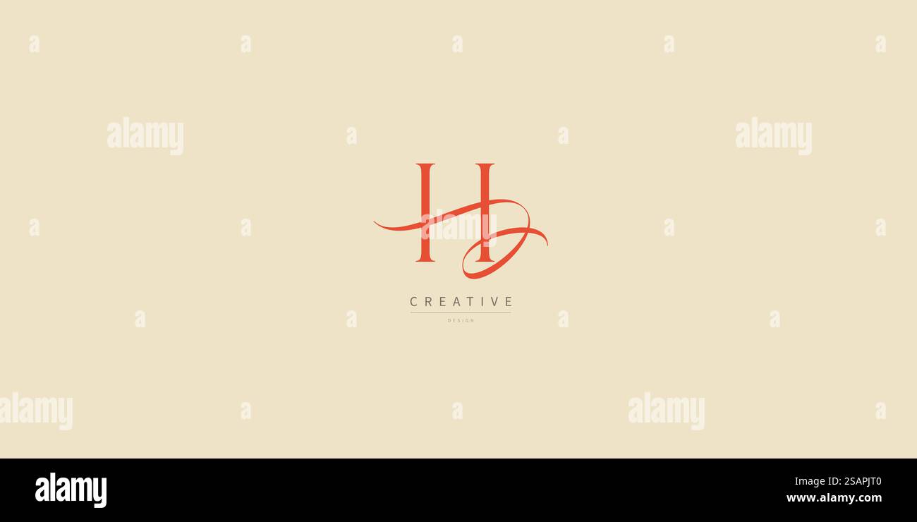 Einzigartiges H-Logo-Design. Luxuriöses Initialmonogramm. Kreatives elegantes Design Buchstabe H Stock Vektor