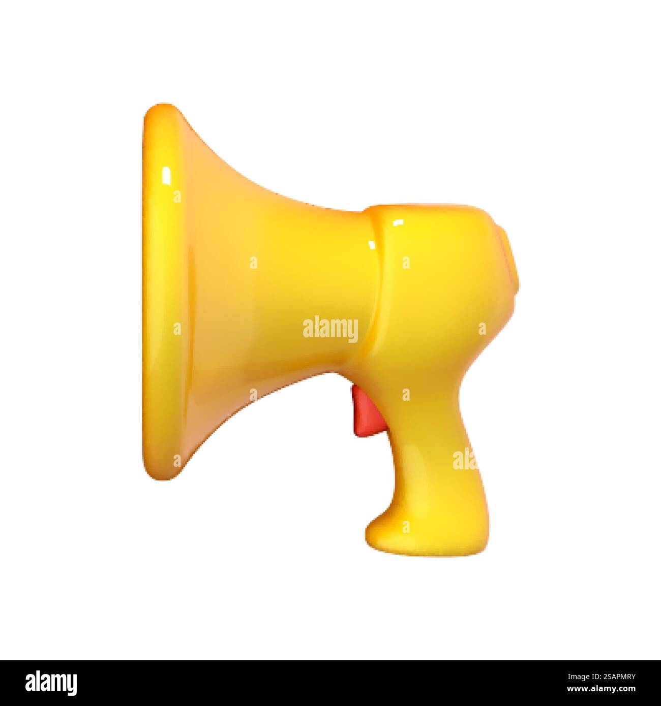 3D-Zeichentrickfilm Megaphon, Lautsprecher. Symbole Lautsprecher. Soziale Medien. Werbung und Werbung. Vektorillustration Marketing Time Konzept Stock Vektor