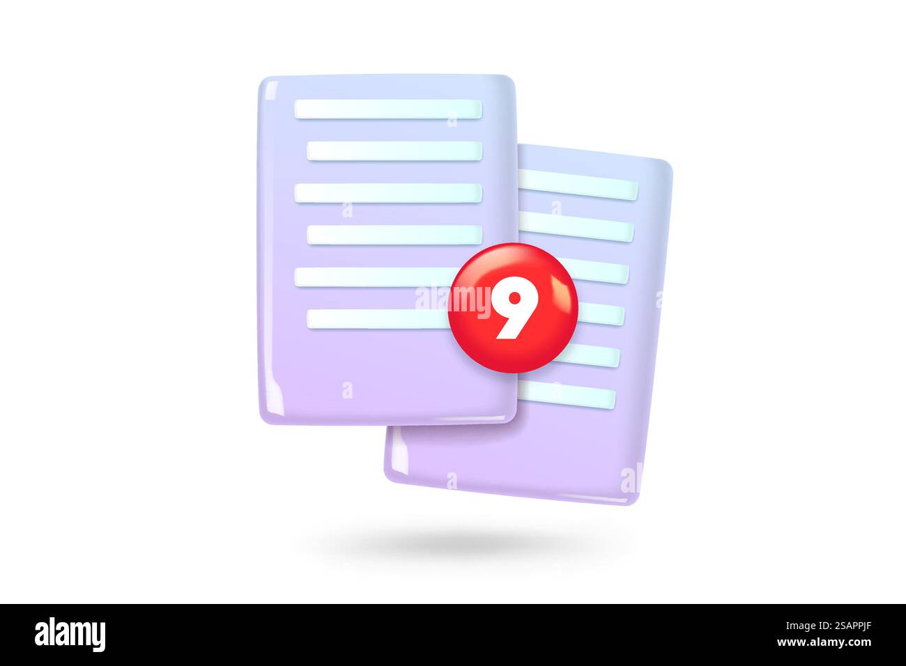 Symbol Dokumente. Papierstapel. 3D-Vektordarstellung. Stock Vektor