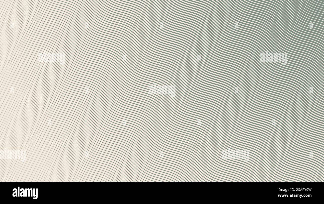 Parallele Schraffur Wellige Linien Rastermuster Abstrakter Vektor Abgewinkelter Gestreifter Blassgrüner Hintergrund. Divergenz. Radiale Textur. Halbton-Kunst Geneigte Ätzstriche Neutrale Grafische Hintergrundbilder. Parallele Schraffur Wellige Linien Rastermuster Abstrakte Vektor-Gestreifte Textur Stock Vektor