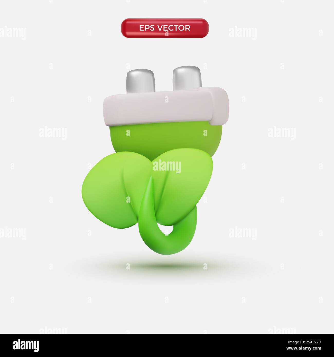 Elektrische Stecker ECO Green ENERGY 3D. 3D-Netzfüllung. Laden, Grüne Energie, Saubere Energie Stock Vektor