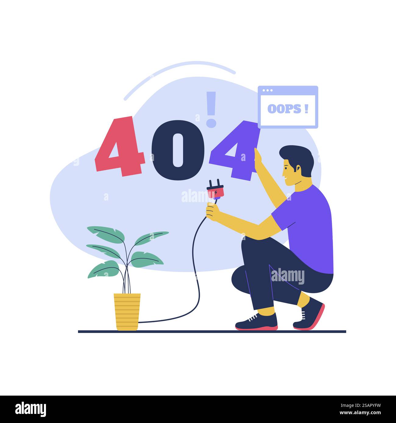 Fehler 404 Illustrationskonzept. Illustration des flachen Vektors auf weißem Hintergrund isoliert Stock Vektor