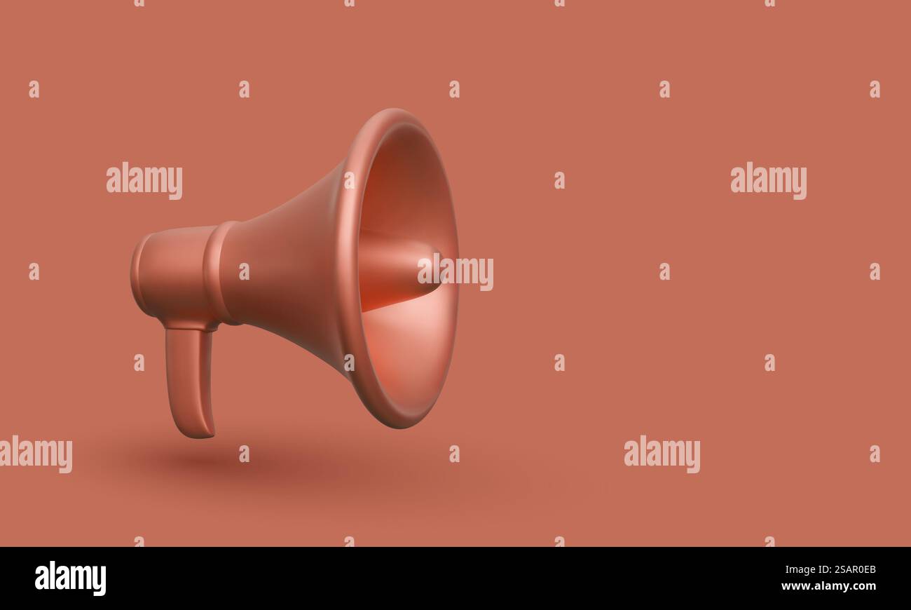 3D realistisches Megaphon-Marketingkonzept. Vektorabbildung. Stock Vektor