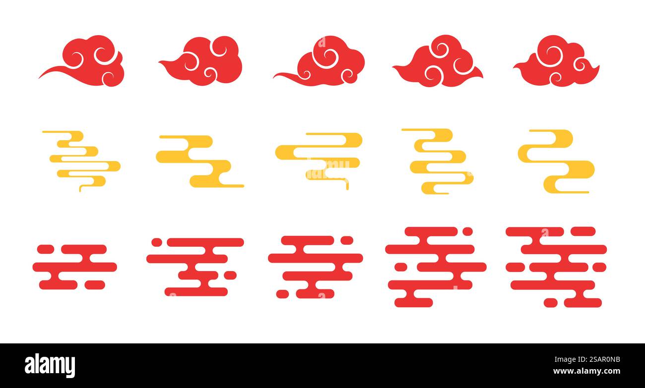 Rauchelemente im chinesischen Stil zur Dekoration des chinesischen Neujahrsfestes Stock Vektor