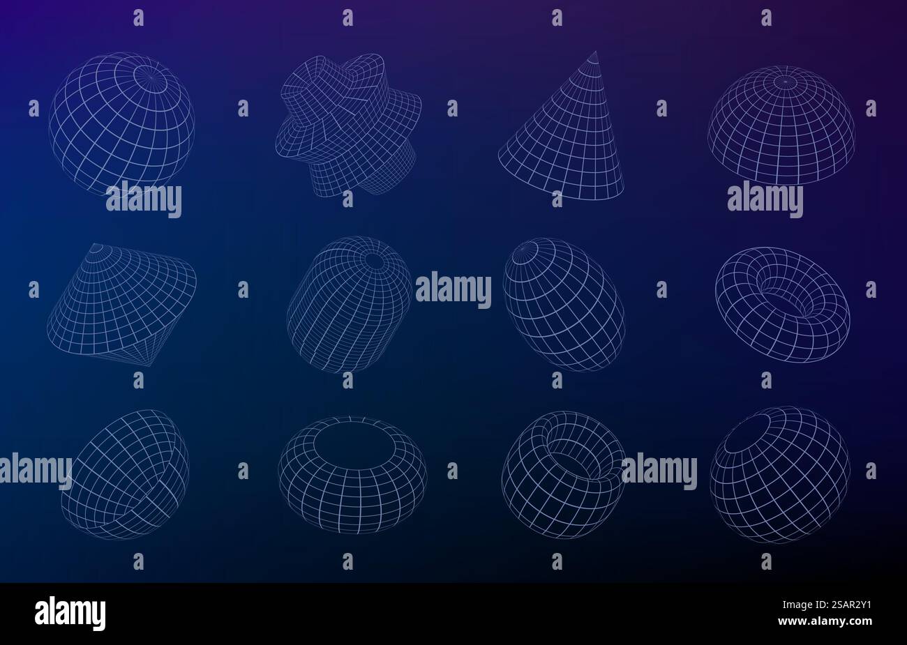 Geometrische Figuren des Rasters. Wirefram formt gleichgültige Größen und Stile, flache, solide, einzigartige polygonale Figuren. Vektorsatz der geometrischen Gitterkonstruktion, Abbildung des Drahtmodellnetzes. Geometrische Figuren des Rasters. Wirefram formt gleichgültige Größen und Stile, flache, solide, einzigartige polygonale Figuren. Vektorsatz Stock Vektor