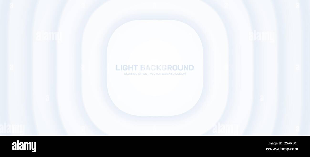 Minimalistischer Weißer Pulsierender Glatter Linien Vektor-Grafiktechnologie Abstrakter Hintergrund. 3D Unschärfe glatte Schichten Konzentrische dynamische Struktur Hi-Tech Science Conceptual Wide Minimal Art Hintergrundbild. Minimalistischer Weißer Pulsierender Glatter Linien Vektor-Technologie Abstrakter Hintergrund Stock Vektor