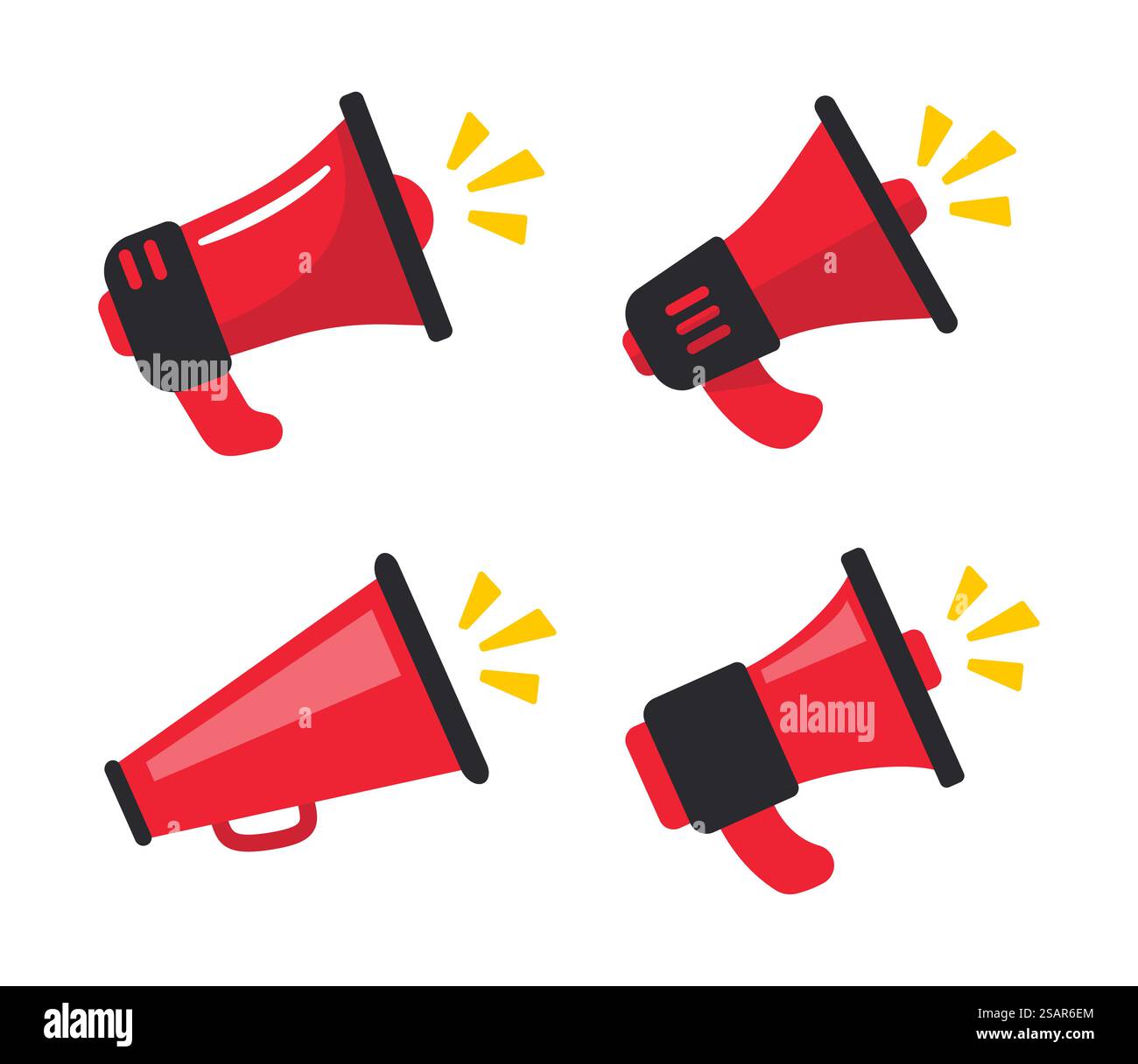 Megaphone ruft Sonderangebote für den Black Friday hervor. Stock Vektor