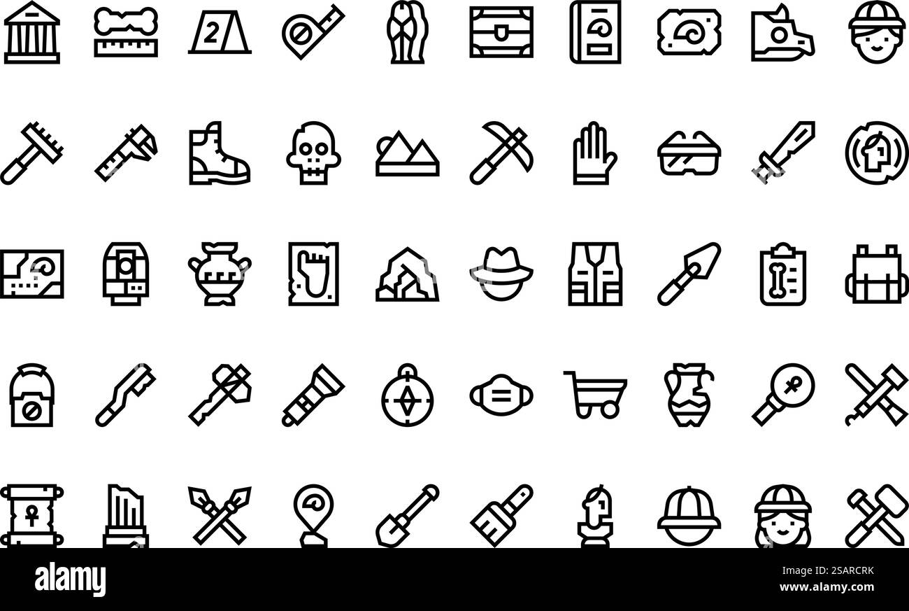 Hochwertige Sammlung von Vektorsymbolen mit editierbarer Kontur. Ideal für professionelle und kreative Projekte. Stock Vektor