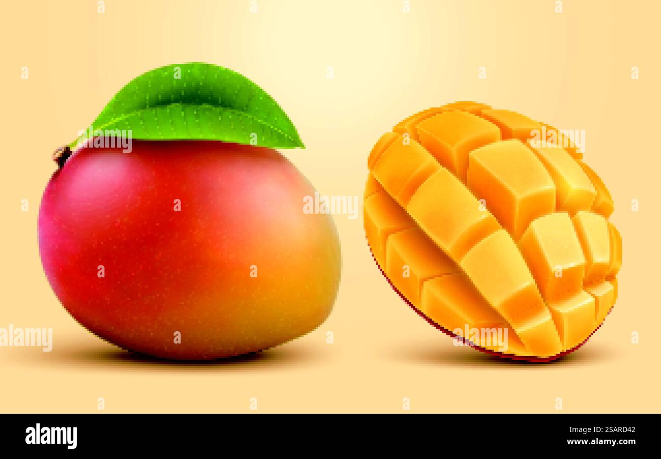 3D Illustration Mangobrüchte Stock Vektor
