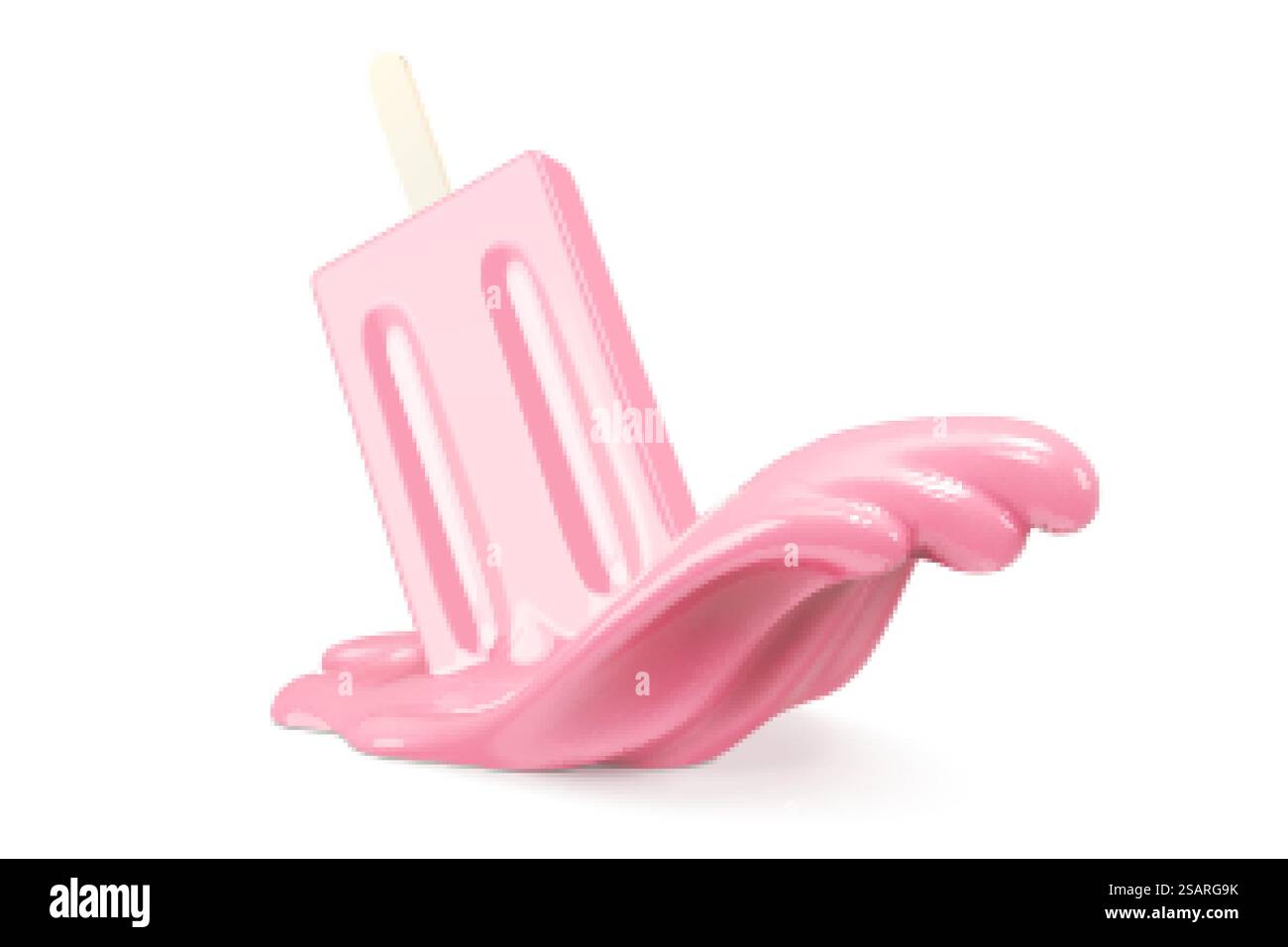 3D-Darstellung des schmelzenden Eisvogels Stock Vektor