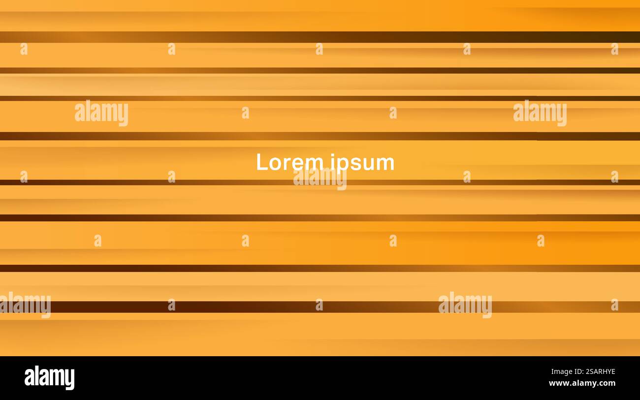 Gelber dynamischer abstrakter Hintergrund. Modernes Orange. Frisches Business-Banner für Verkauf, Veranstaltung, Feiertag, Party, Geburtstag. Schnell bewegliche 3D-Linien mit Schatten. Stock Vektor