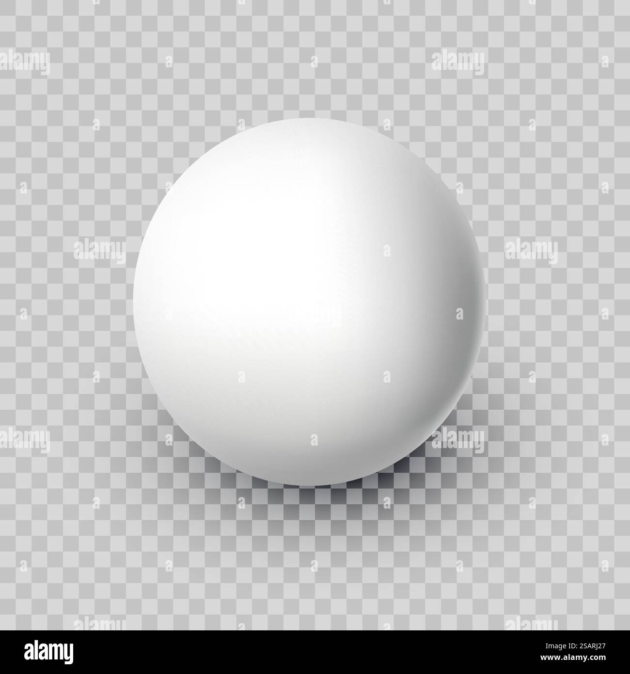 Realistische weiße Kugel isoliert auf transparentem Hintergrund. Weiße Plastikkugel mit Schatten, abstrakte 3D-Vektorillustration auf weiß hervorgehoben. Glas oder Edelperle. Glänzender realistischer Ball Stock Vektor