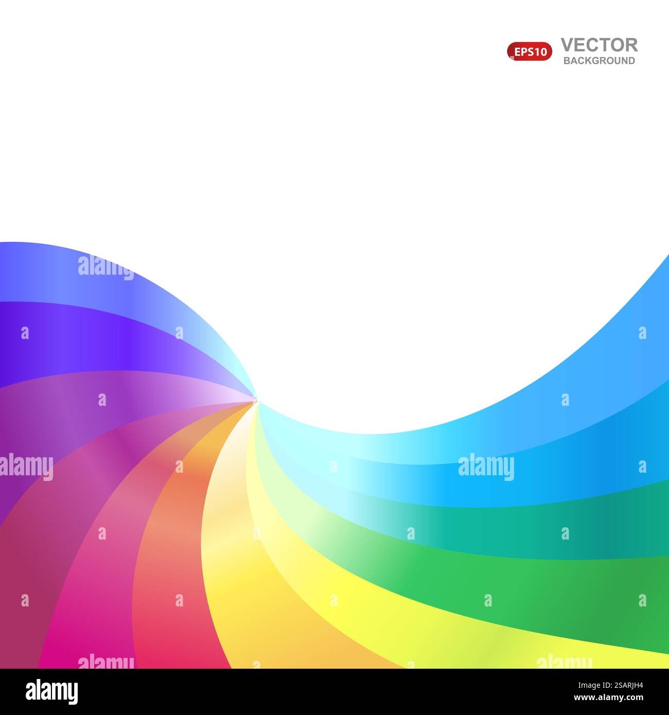 Vektorhintergrund mit abstraktem Regenbogen. Mehrfarbiger Strudel auf weißem Hintergrund Stock Vektor