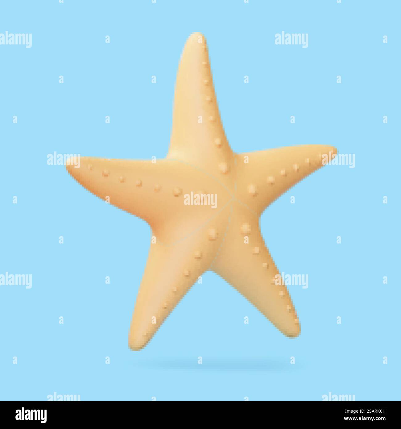 3D-Zeichentrickillustration von Sternfischen. Geeignet für Strandaktivitäten und Sommersymbole. 3D süßes Seestern-Element Stock Vektor