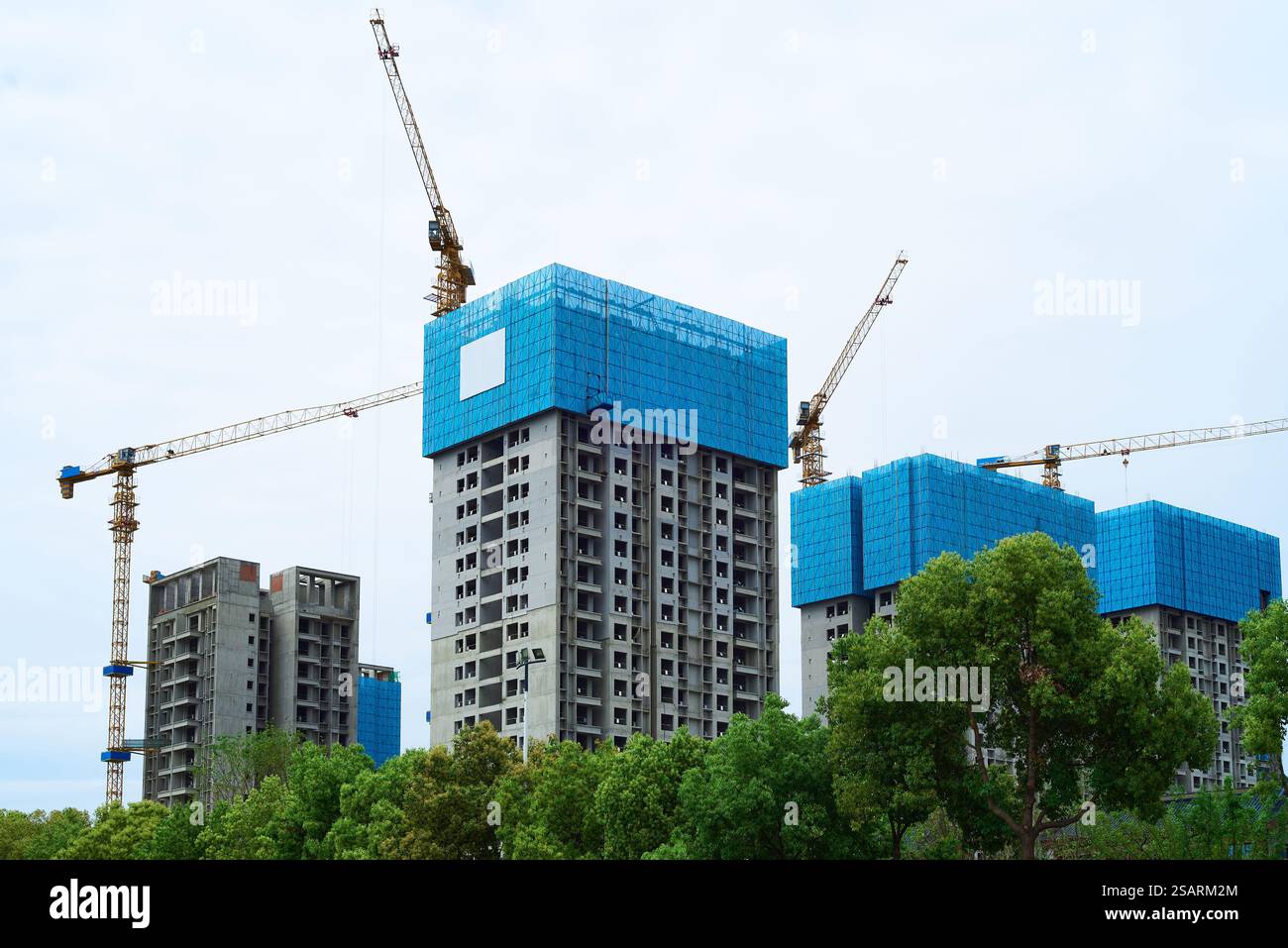 Mehrere Hochhäuser im Bau Stockfoto