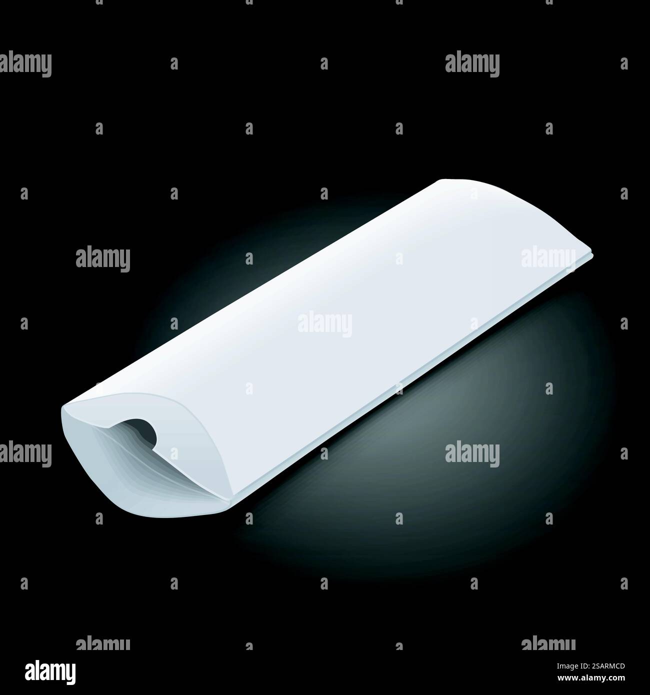 Leere Verpackungsbox isoliert auf schwarzem Hintergrund. 3D-Abbildung... Leere Verpackung Stock Vektor