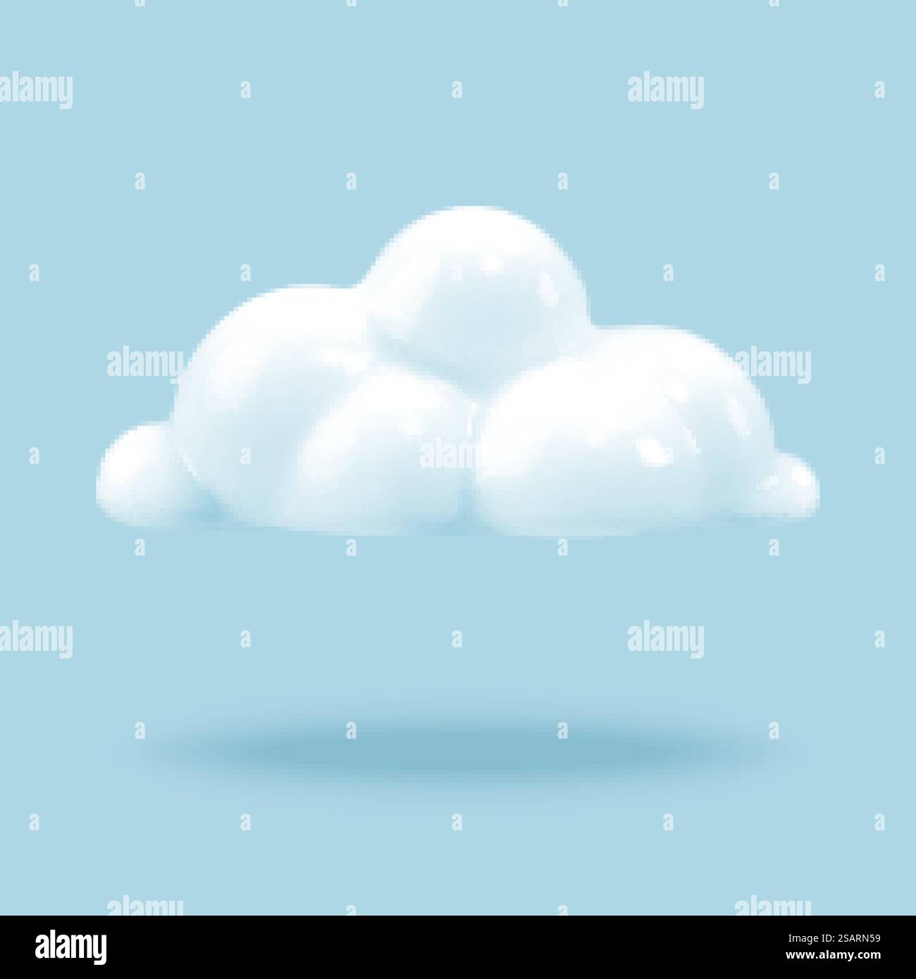 3D-Darstellung der weißen Wolke Stock Vektor