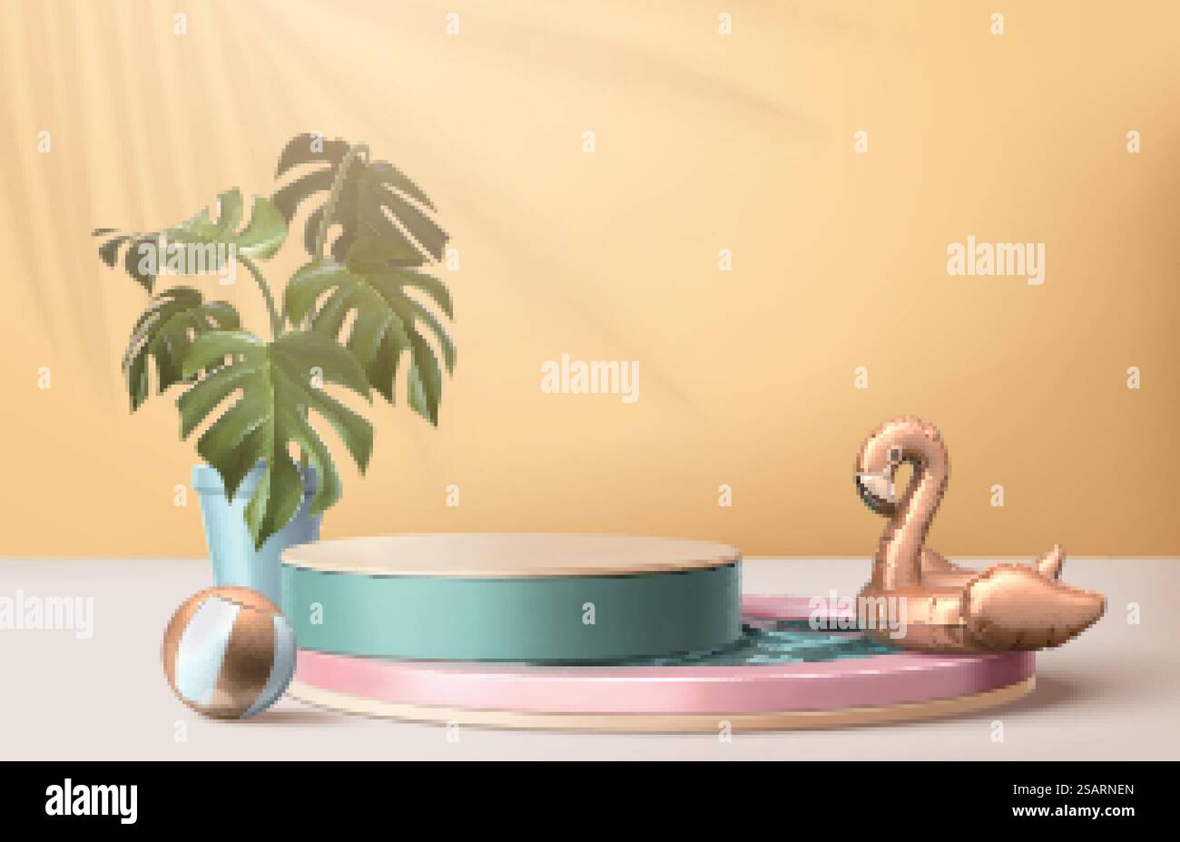 3D-Illustration der Sommerkulisse Stock Vektor