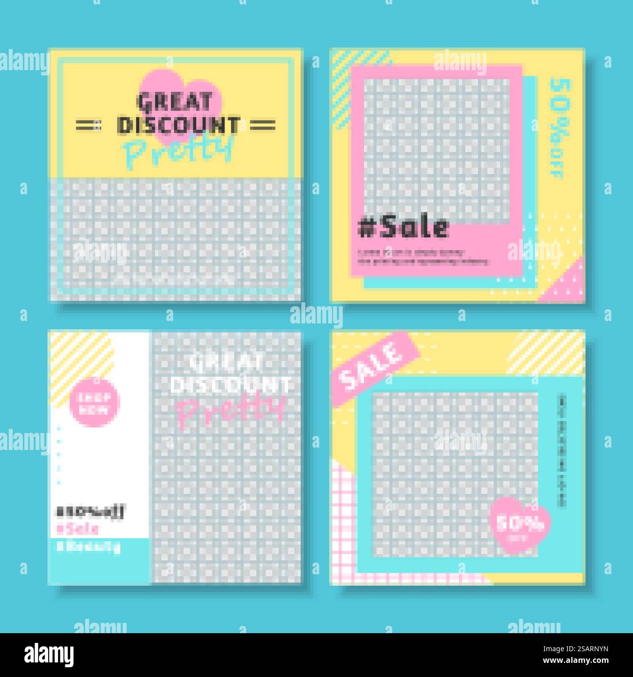 Fashion Sale Social Media Post Design Vorlage, Satz bearbeitbarer minimaler quadratischer Illustration Banner Vorlage, geeignet für Social Media Post und Web Anzeigen. Modeverkauf Online-Werbedesign Stock Vektor