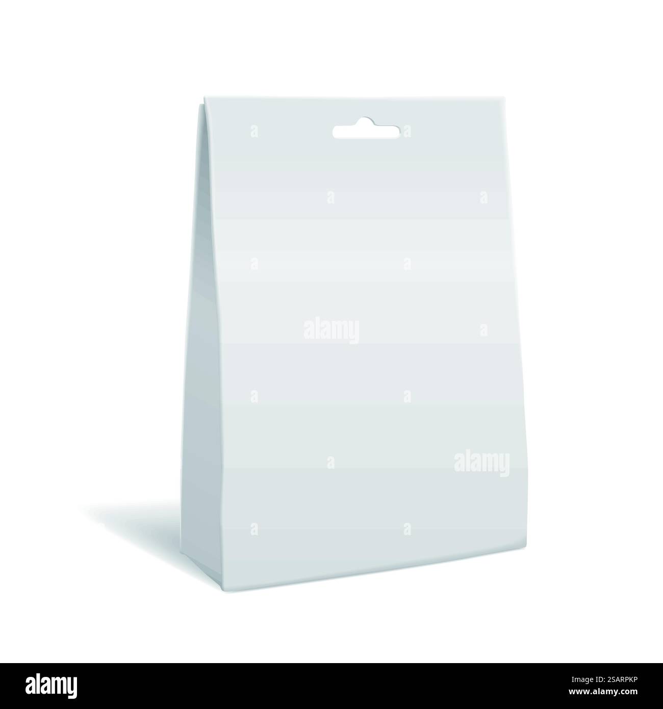 Leere Papiertüte isoliert auf weißem Hintergrund. Leere Papiertüte Stock Vektor