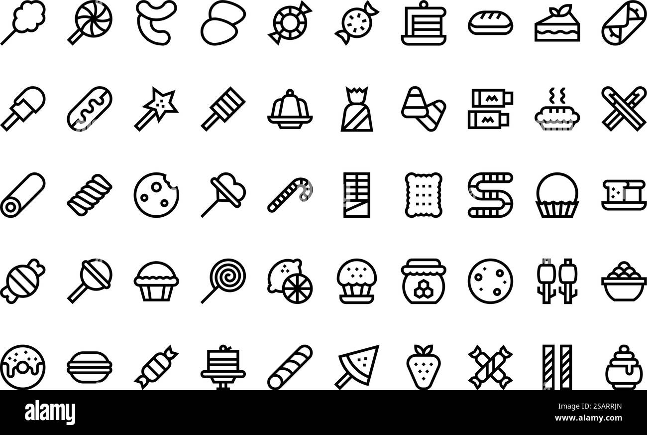 Hochwertige Sammlung von Vektorsymbolen mit editierbarer Kontur. Ideal für professionelle und kreative Projekte. Stock Vektor