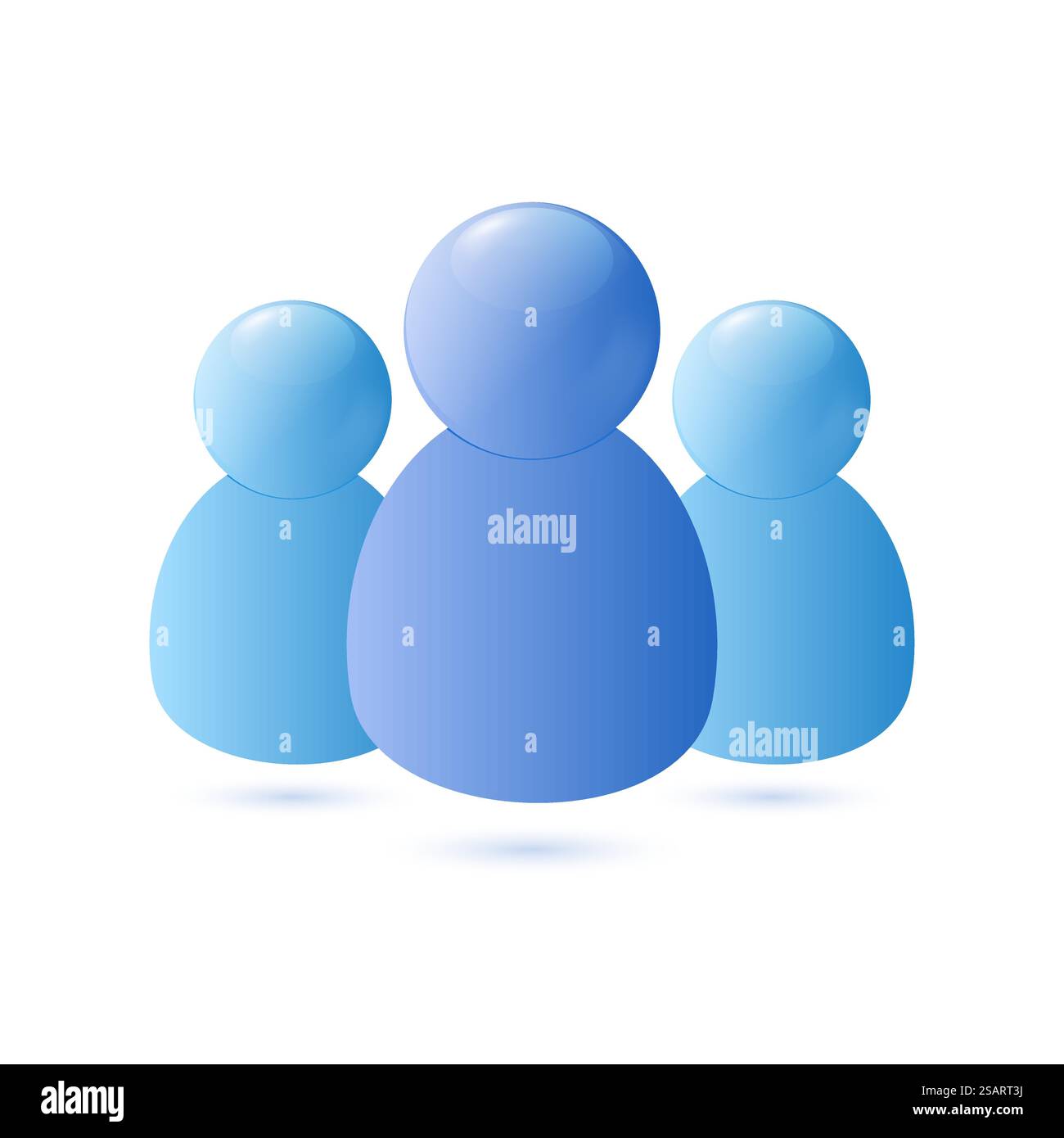 Drei Personen Symbol 3D Stil Logo Vektor Illustration Stock Vektor