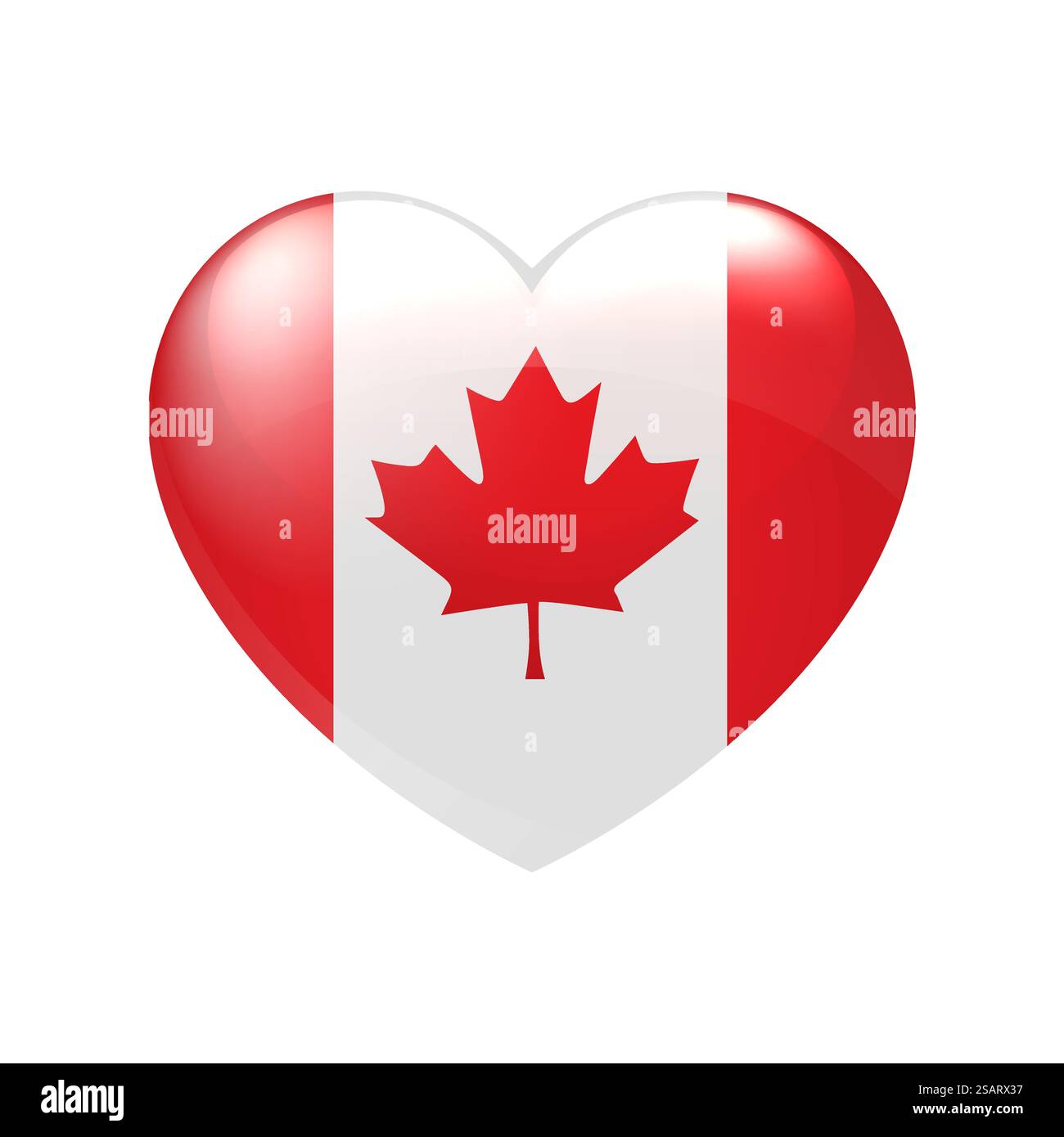 Love Canada Symbol. Symbol für Herzfahne. Vektor-isolierte Illustration eps10 Stock Vektor