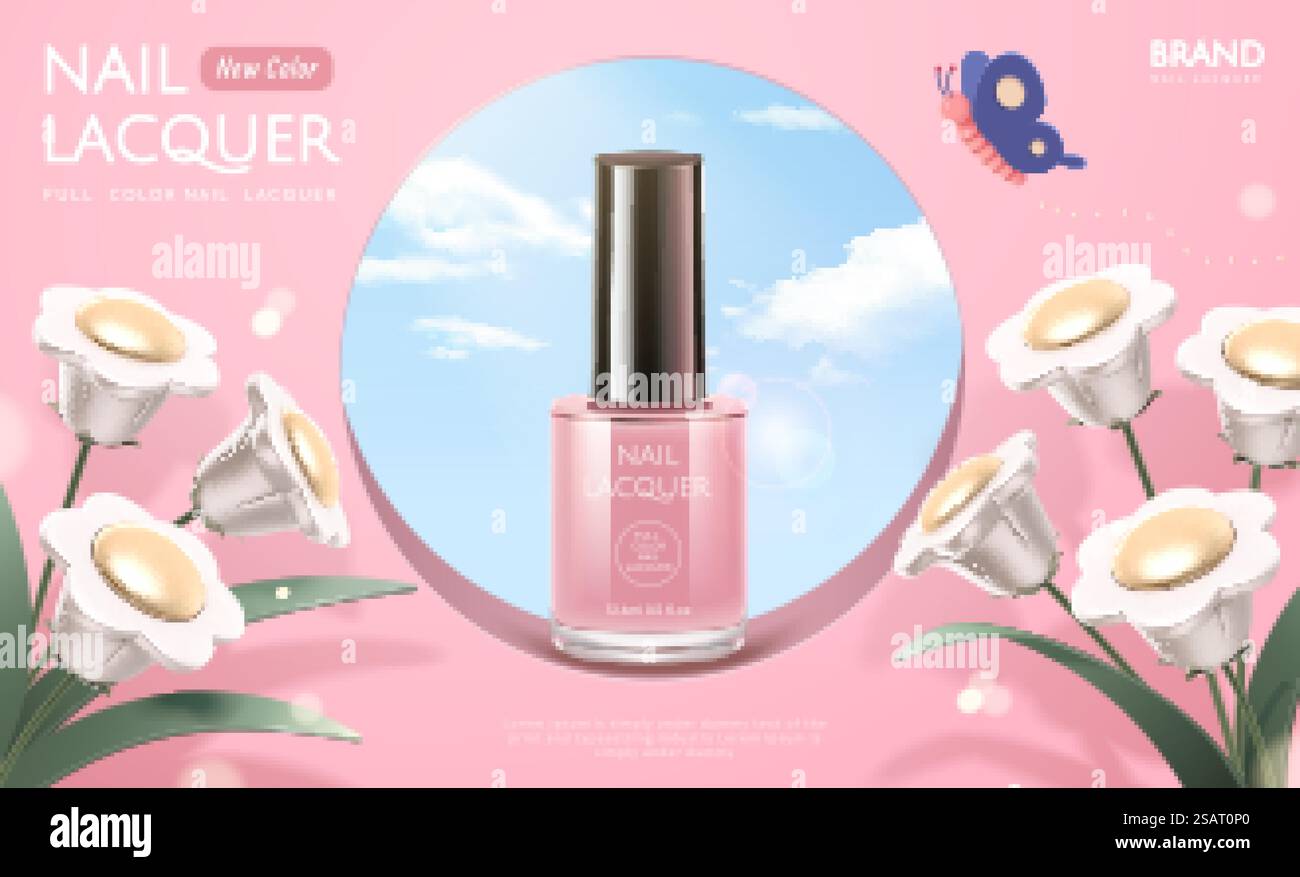 Werbung für rosa Nagellack Stock Vektor