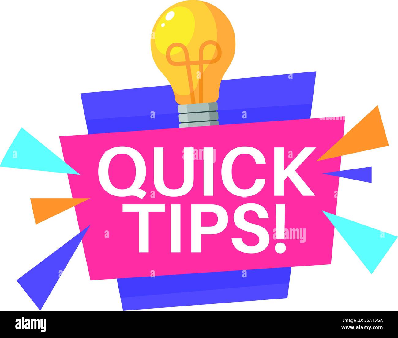 Quick Tips Label im kreativen Origami-Stil. Blog-Abzeichen isoliert auf weißem Hintergrund. Quick Tips Label im kreativen Origami-Stil. Blog-Abzeichen Stock Vektor