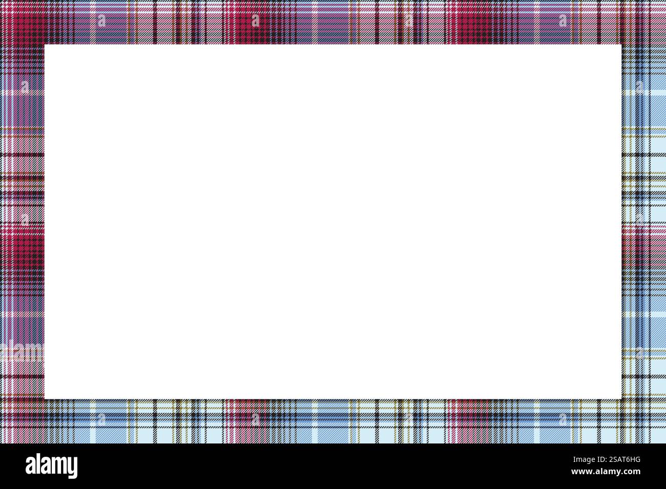 Rechteckiger Rahmen Vektor Vintage Muster Design Vorlage. Gemustertes Material mit Rand und Karomuster. Schottischer Tartanhintergrund für Collage-Kunst, GIF-Karte, handgefertigtes Kunsthandwerk. Stock Vektor