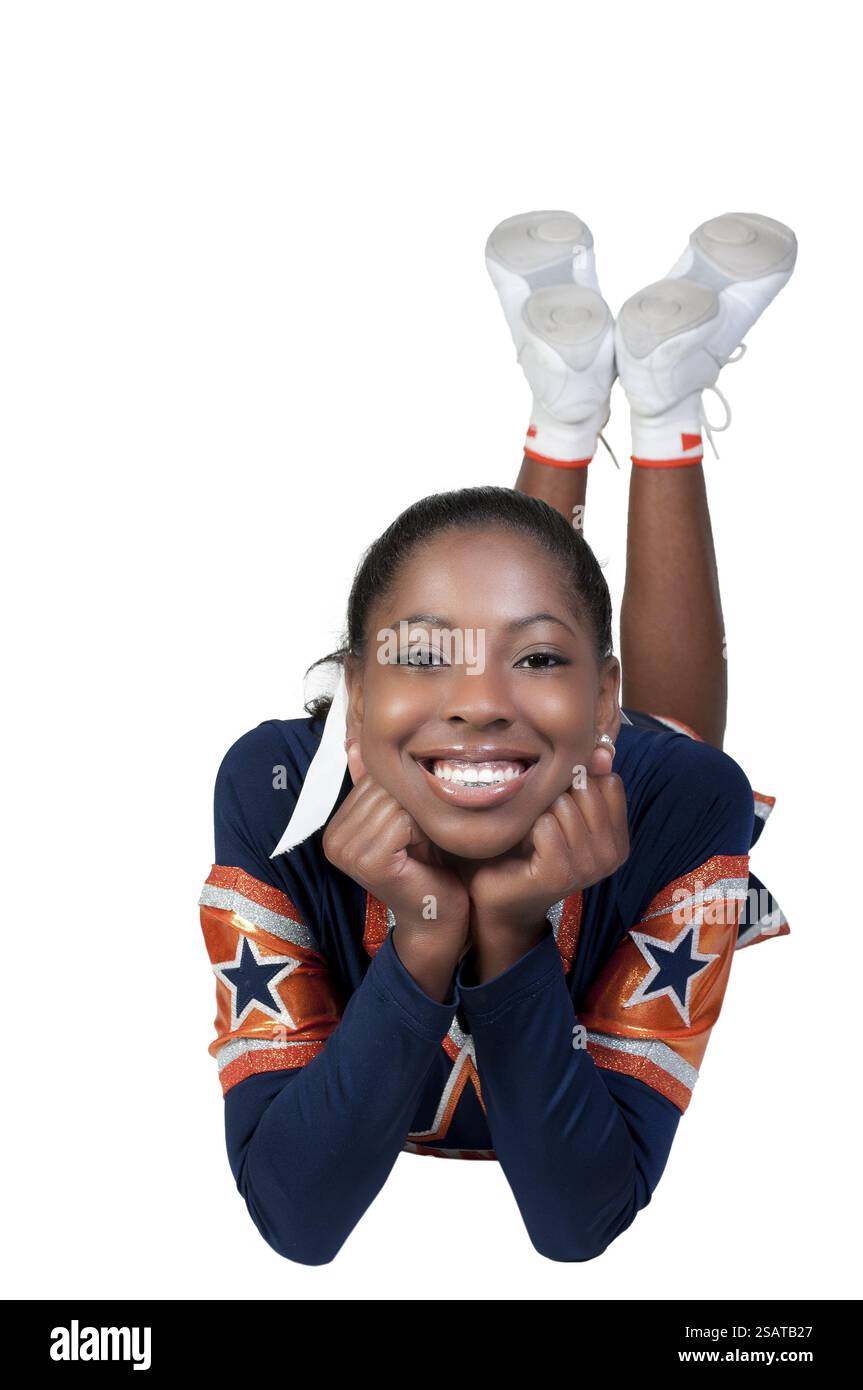 Ein junger Teenager schwarz African American Cheerleader Stockfoto