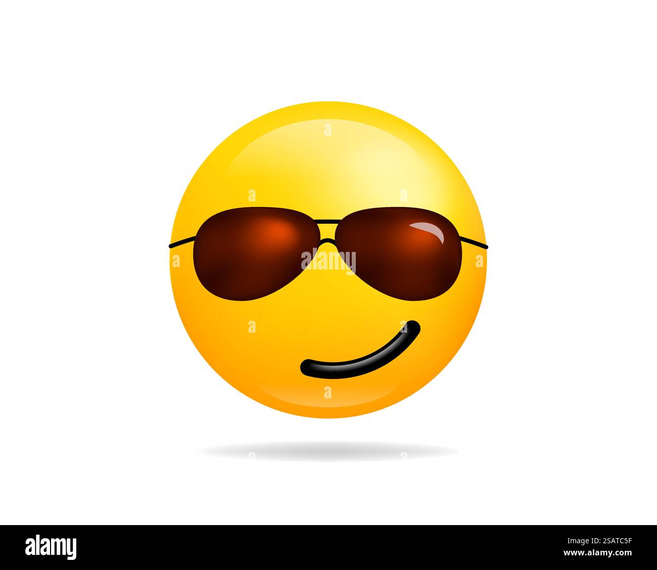 Emoji lächeln Symbol vektor Symbol. Smiley mit Sonnenbrille gelb cartoon Charakter. Stock Vektor