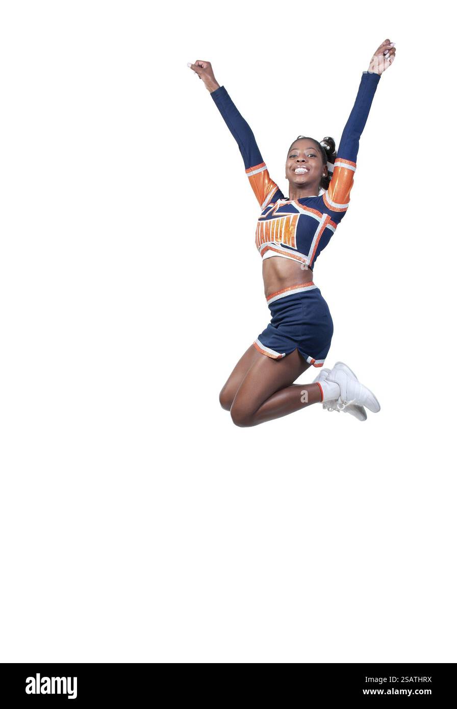 Ein junger Teenager schwarz African American Cheerleader Stockfoto