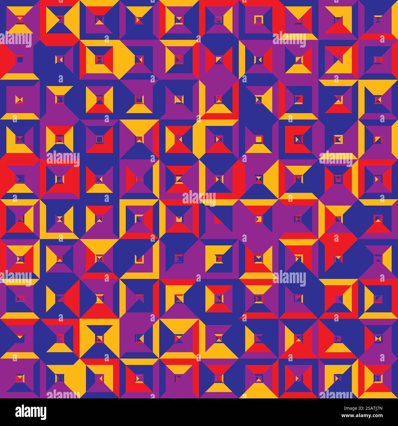 Nahtloses geometrisches Muster. Farbenfroher abstrakter Hintergrund. Vektordesign. Moderner Stil. Stock Vektor