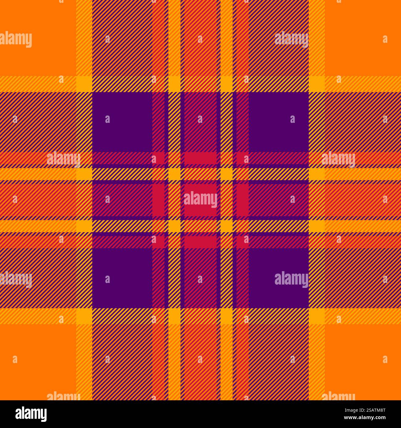 Texturmuster Check von textilem Hintergrund Schottenschotten mit einem nahtlosen Vektor-karierten Stoff in lila und hellen Farben. Stock Vektor