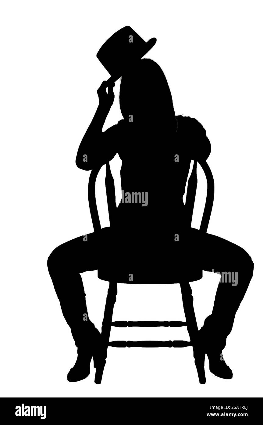 Eine schöne junge Schauspielerin Tänzerin trägt einen Zylinder Stockfoto