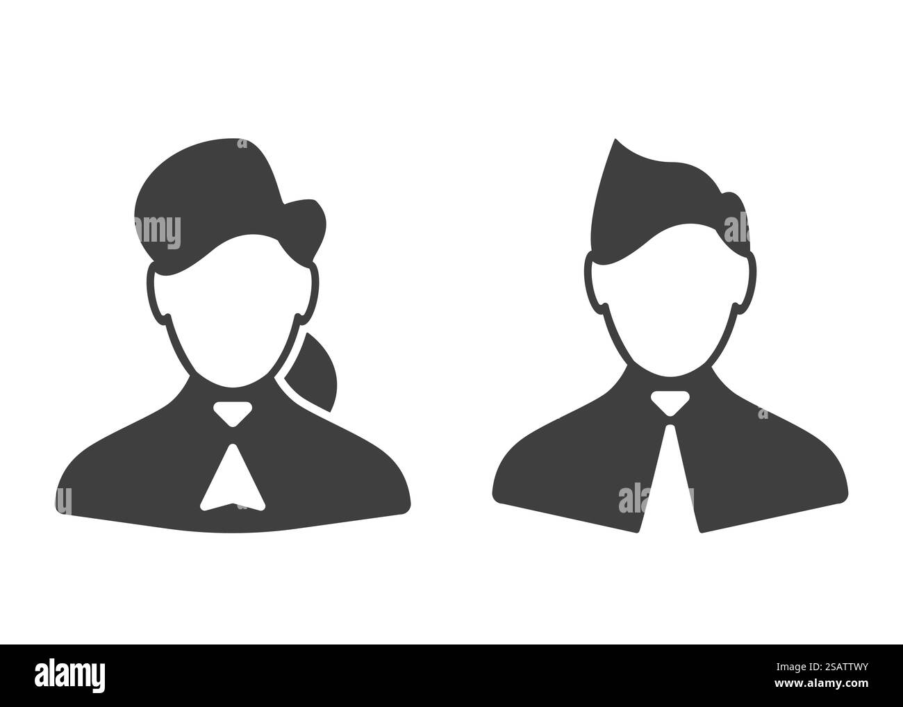 Berater Frau und Mann Icons Vektor Illustration. Berater, Frauen- und Männersymbole Stock Vektor