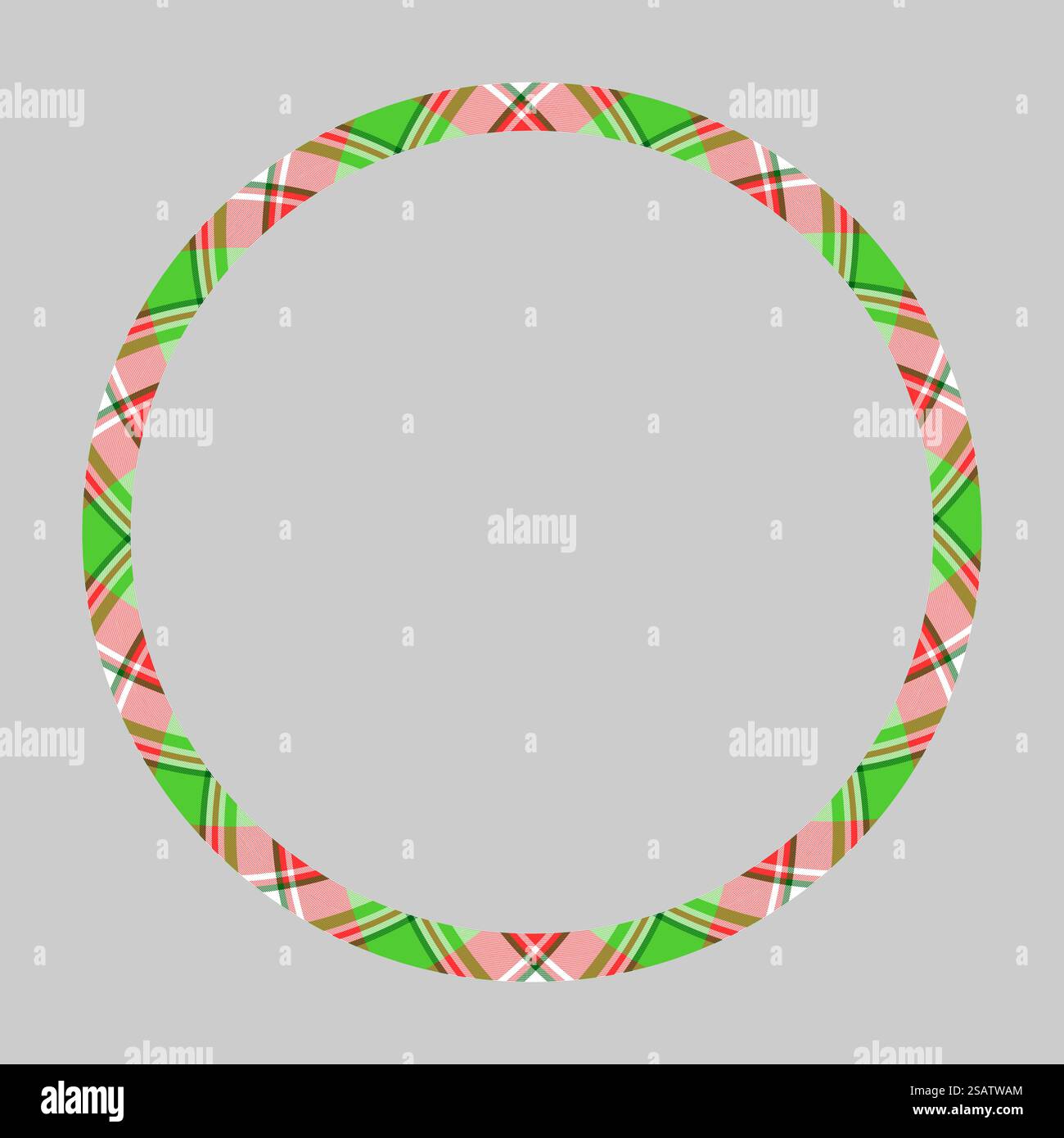 Kreisränder und Rahmenvektor. Geometrisches Vintage-Rahmendesign mit rundem Rand. Struktur aus Schottenkaro-Stoff. Vorlage für Geschenkgutscheine, Collage, Scrapbook oder Fotoalbum und Porträt. Stock Vektor