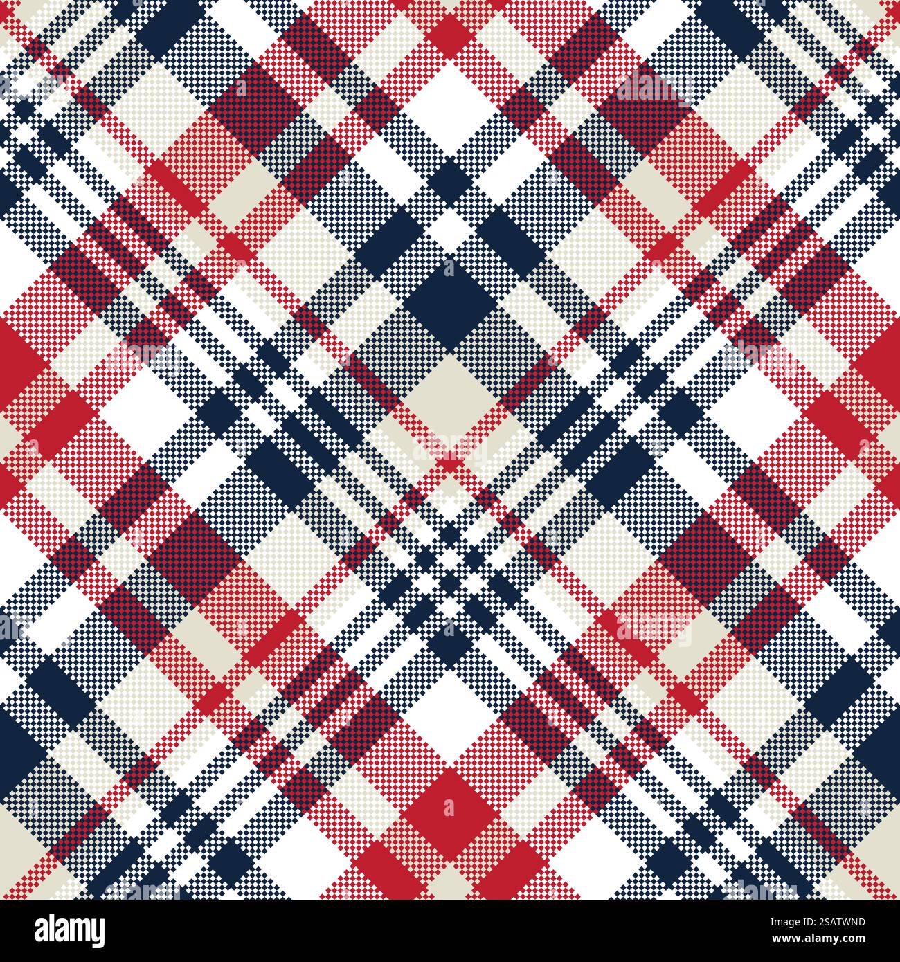 Blau und Beige Stoff Textur Muster mit diagonalen Streifen wenig nahtloser Vektor-illustration Stock Vektor