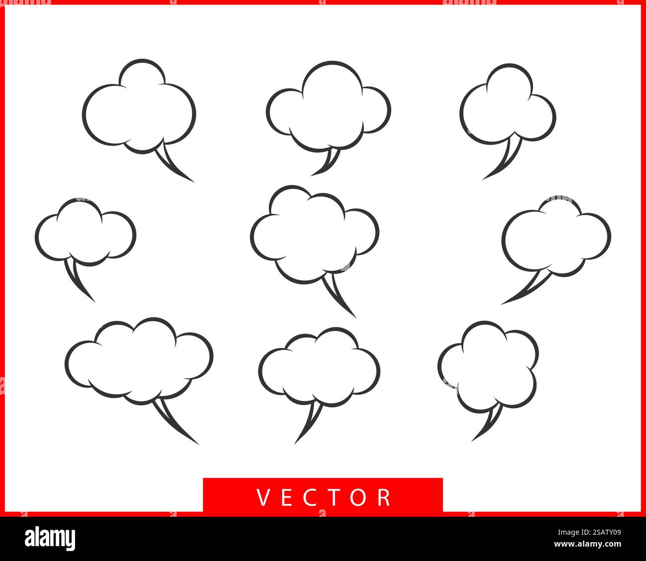 Stellen Sie den Sprechblasen-Sprachvektor ein. Leeres leeres Blasensymbol für Designelemente. Online-Chat-Symbolvorlage. Silhouette der Ballon-Aufkleber mit Dialogfeld. Stock Vektor Stellen Sie den Sprechblasen-Sprachvektor ein. Leeres leeres Blasensymbol für Designelemente. Online-Chat-Symbolvorlage. Silhouette der Ballon-Aufkleber mit Dialogfeld. Stock Vektor